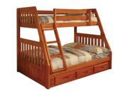 Solid Pine Twin over full Bunk Bed with Drawers