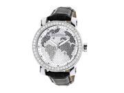Luxurman Men s Black White 4.5ct Diamond Watch