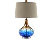 Shelley Glass 1 light Brushed Table Lamp