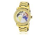 Luxurman World Map Men s 1 10ct Diamond Watch
