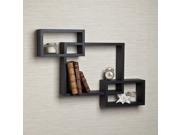 Intersecting Black Laminate Wall Shelf