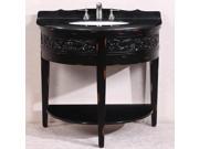 Absolute Black Granite Top Single Sink Bathroom Vanity in Antique Espresso