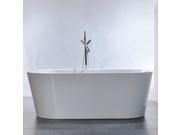 Vanity Art Freestanding 67 inch Double Ended Style White Acrylic Bathtub