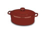 Cuisinart Red Perpchefs 5.5 quart Oval CVD Classic Enameled Cast Iron Casserole Cookware