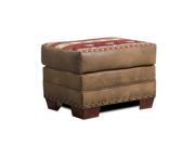Sierra Mountain Lodge Microfiber and Printed Tapestry Ottoman