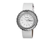 Simplify Women s The 2100 White Leather White Analog Watch