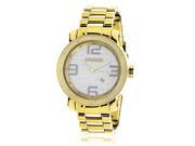 Luxurman Men s 1 10ct Yellow Goldplated Stainless Steel Watch