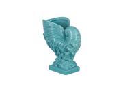 Blue Ceramic Nautilus Seashell