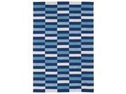 Indoor Outdoor Luau Blue Stripes Rug 2 x 3
