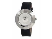 Simplify Women s The 1700 White Leather Black Analog Watch