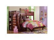 Merlot Stained Twin over Full Loft Bed with 6 drawer Chest