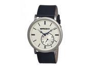 Breed Men s Maxwell Silver Tone Black Leather Watch