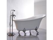 Vanity Art Freestanding 69 inch Claw Foot White Acrylic Bathtub