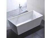 Vanity Art Freestanding 67 inch Rectangular White Acrylic Bathtub