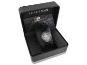 Luxurman Women s Black Stainless Steel 2 1 6ct TDW Diamond Watch