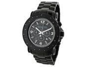 Luxurman 3 4ct TDW Diamond Men s Oversized Black Watch