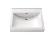Avanity Rectangular 21.7 inch Semi recessed White Vessel Sink