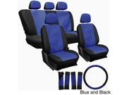 Oxgord PU Synthetic Leather 17 Piece Seat Cover Set Blue