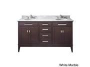 Avanity Madison 60 inch Double Vanity in Light Espresso Finish with Dual Sinks and Top