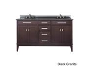 Avanity Madison 60 inch Double Vanity in Light Espresso Finish with Dual Sinks and Top
