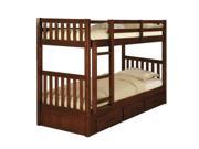 Twin over Twin 3 drawer Merlot Bunk Bed