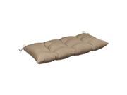 Pillow Perfect Outdoor Tan Textured Tufted Loveseat Cushion with Sunbrella Fabric
