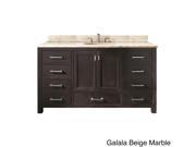 Avanity Modero 60 inch Single Vanity in Espresso Finish with Sink and Top