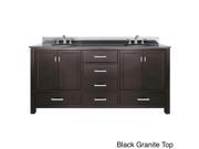 Avanity Modero 72 inch Double Vanity in Espresso Finish with Dual Sinks and Top