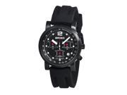 Breed Men s Manning Black Silicone Stainless Steel Analog Watch