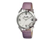 Bertha Women s Xo Silver Leather Purple Analog Watch