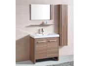 White Resin 31 inch Single Sink Bathroom Vanity with Matching Mirror and Wall Cabinet