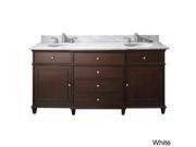 Avanity Windsor 72 inch Double Vanity in Walnut Finish with Dual Sinks and Top