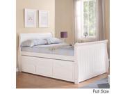 Trundle Storage White Finish Sleigh Captain s Bed