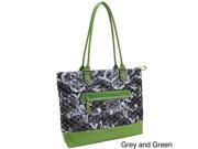 Parinda Allie Quilted Fabric with Croco Faux Leather Tote