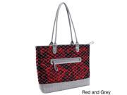 Parinda Allie Quilted Fabric with Croco Faux Leather Tote