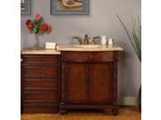 Silkroad Exclusive 52 inch Travertine Bathroom Vanity with LED Lighted Cabinet