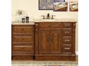 Silkroad Exclusive 58 inch Stone Counter Top Bathroom Vanity Lavatory Single Sink Cabinet