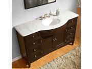 Silkroad Exclusive 58 inch Carrara White Marble Bathroom Vanity