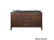 Avanity Madison 60 inch Double Vanity in Tobacco Finish with Dual Sinks and Top