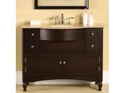 Silkroad Exclusive Travertine Top 45 inch Single Sink Vanity Cabinet