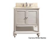 Avanity Tropica 30 inch Single Vanity in Antique White Finish with Sink and Top