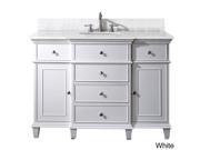 Avanity Windsor 48 inch Single Vanity in White Finish with Sink and Top