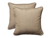 Pillow Perfect Outdoor Tan Textured Toss Pillows with Sunbrella Fabric Set of 2
