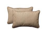Pillow Perfect Outdoor Tan Textured Toss Pillows with Sunbrella Fabric Set of 2