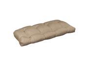 Pillow Perfect Outdoor Tan Textured Wicker Loveseat Cushion with Sunbrella Fabric