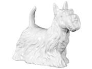 Gloss White Ceramic Standing Scottish Terrier Dog Large