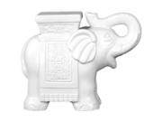 Matte White Ceramic Trumpeting Elephant with Cornice Small