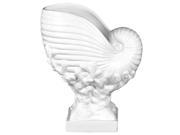 Urban Trends Collection Ceramic Nautilus Seashell on Coral Pedestal Gloss White