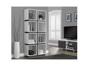 White and Grey Hollow Core 71 inch Bookcase