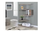 Dark Taupe and Tempered Glass 60 inch Bookcase